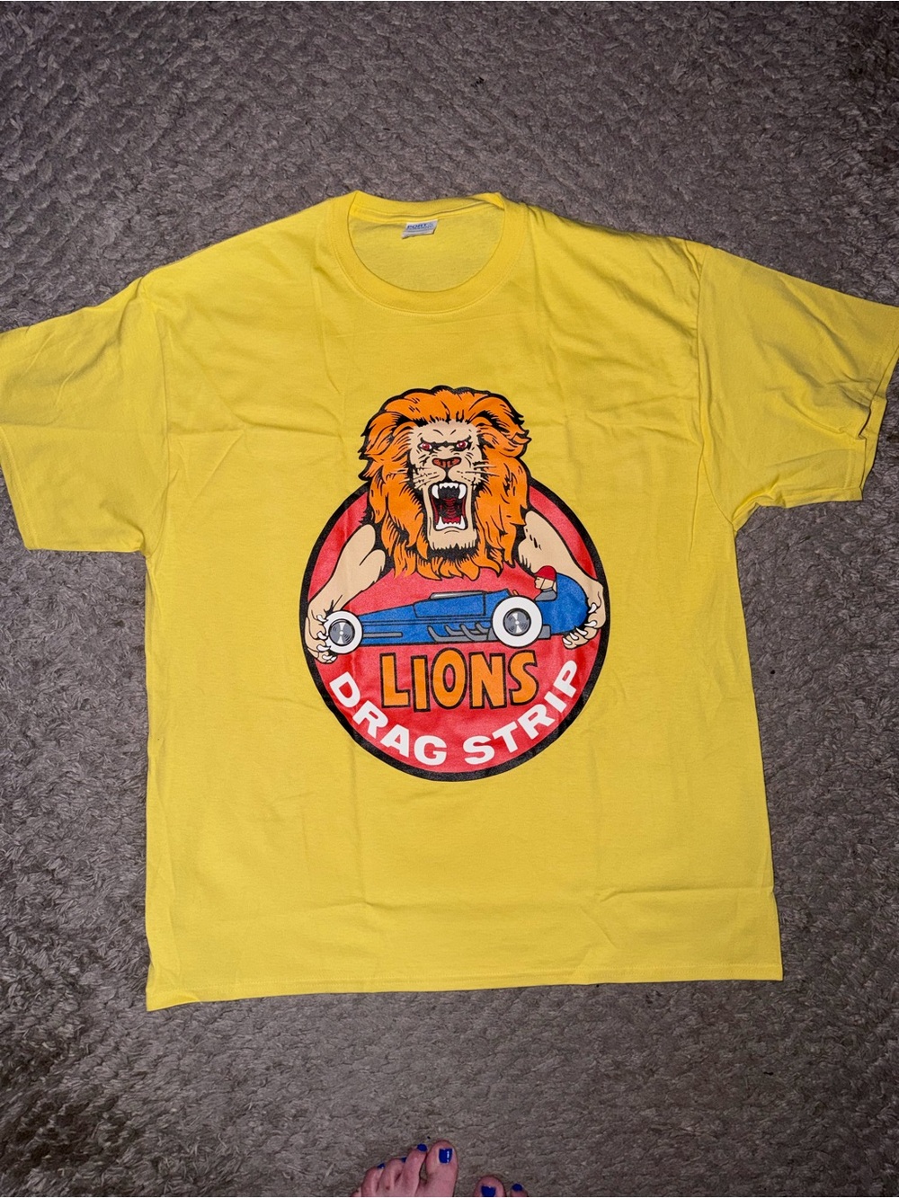 Lions Drag Strip Yellow Graphic T-Shirt
